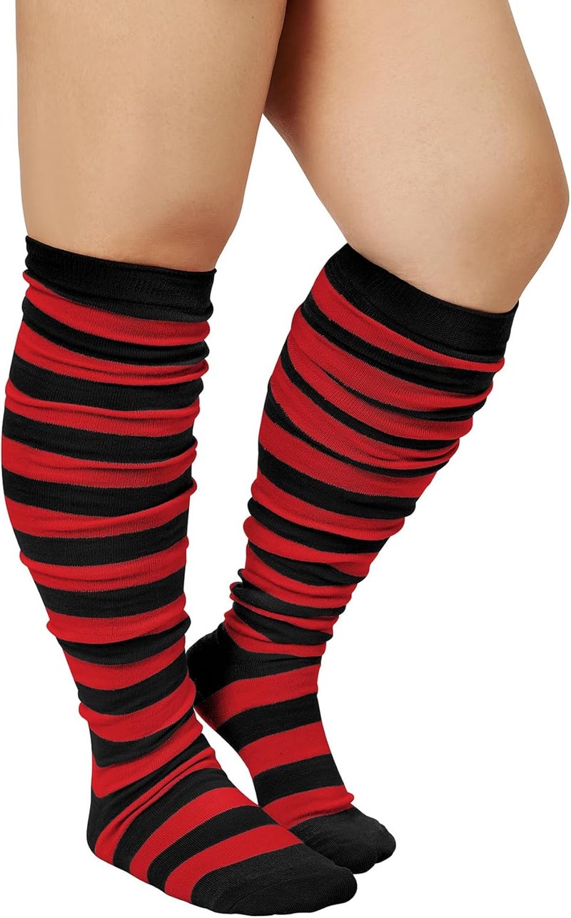 Zando Striped Plus Size Womens Thigh High Socks Thigh Highs Over The Knee Socks Thick Thighs Long Leg Warmer Halloween - Image 2